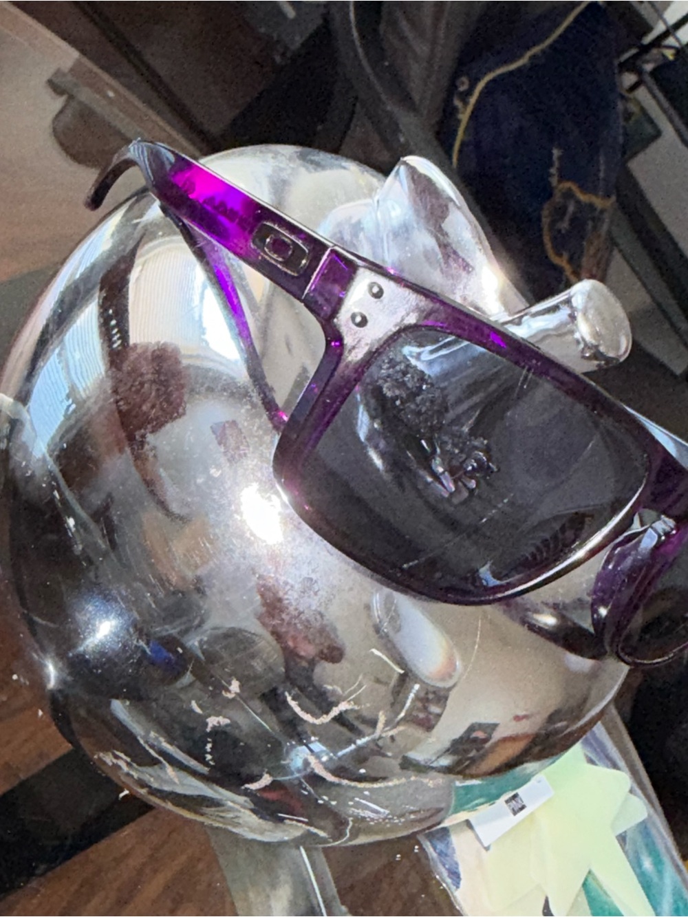 Oakley Purple Frame Sunglasses with Dark Lenses